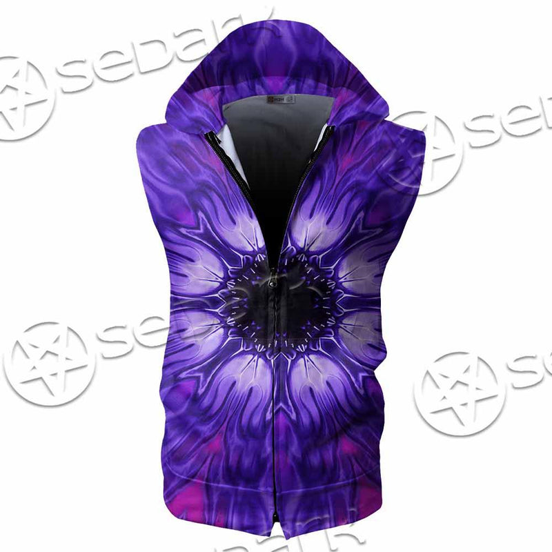 Cosmic With Purple Laser Lights SED-0999 Zip Sleeveless Hoodie