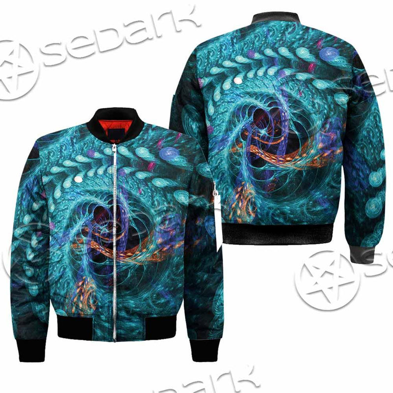 Fractal Colored Abstract Round Curves And Lines SED-1000 Jacket