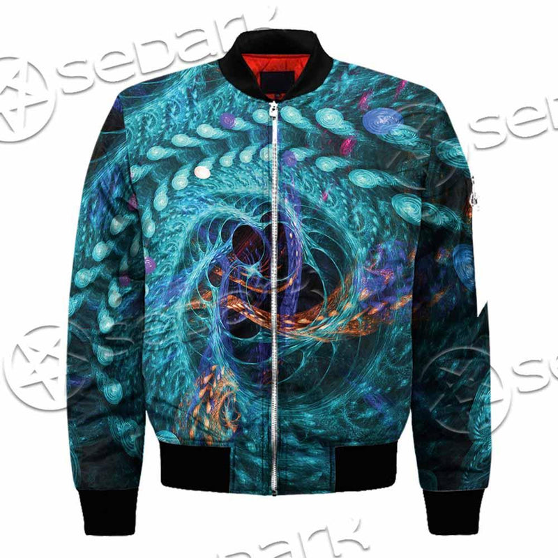 Fractal Colored Abstract Round Curves And Lines SED-1000 Jacket