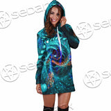 Fractal Colored Abstract Round Curves And Lines SED-1000 Hoodie Dress