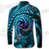 Fractal Colored Abstract Round Curves And Lines SED-1000 Shirt Allover