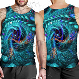 Fractal Colored Abstract Round Curves And Lines SED-1000 Men Tank-tops