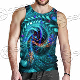 Fractal Colored Abstract Round Curves And Lines SED-1000 Men Tank-tops