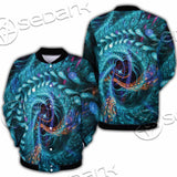 Fractal Colored Abstract Round Curves And Lines SED-1000 Button Jacket
