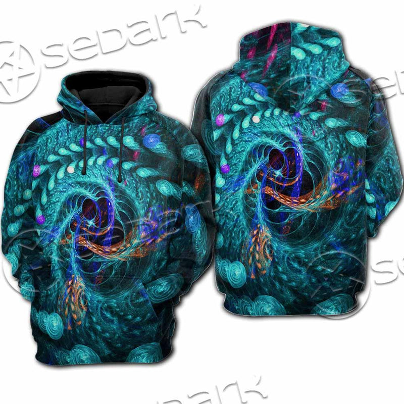 Fractal Colored Abstract Round Curves And Lines SED-1000 Hoodie & Zip Hoodie Raglan
