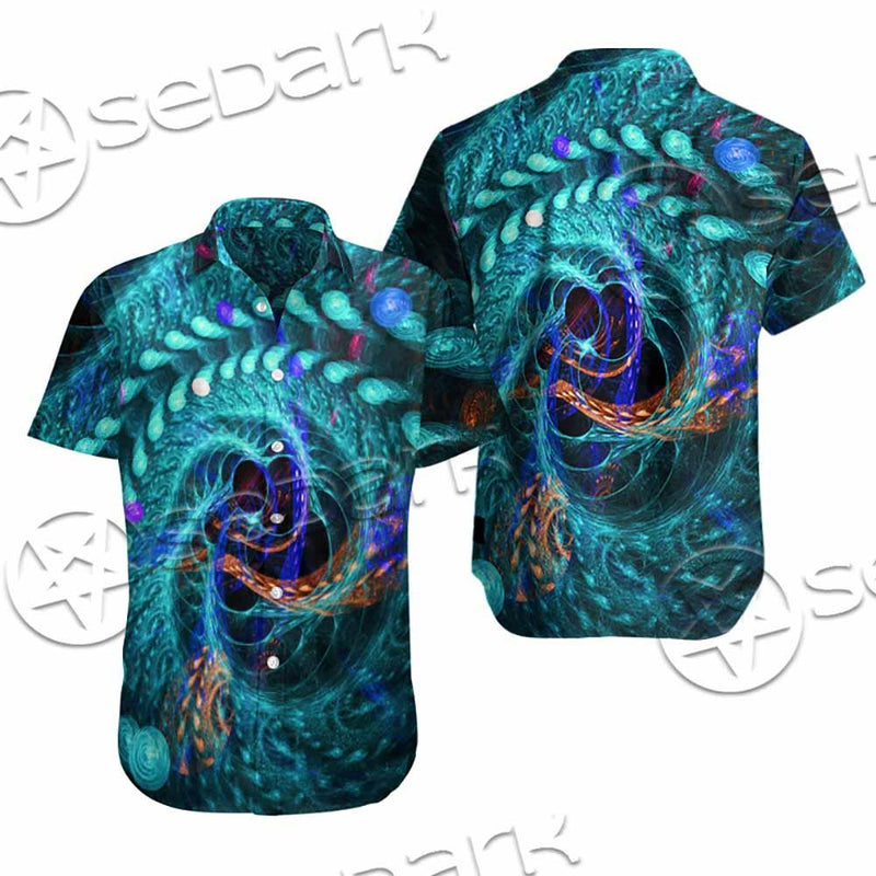 Fractal Colored Abstract Round Curves And Lines SED-1000 Shirt Allover