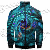 Fractal Colored Abstract Round Curves And Lines SED-1000 Jacket