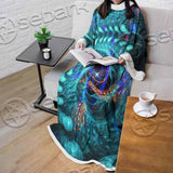 Fractal Colored Abstract Round Curves And Lines SED-1000 Sleeved Blanket