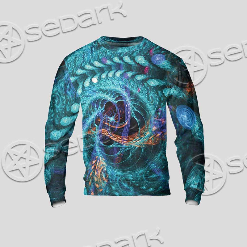Fractal Colored Abstract Round Curves And Lines SED-1000 Unisex Sweatshirt