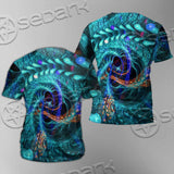 Fractal Colored Abstract Round Curves And Lines SED-1000 Unisex T-shirt