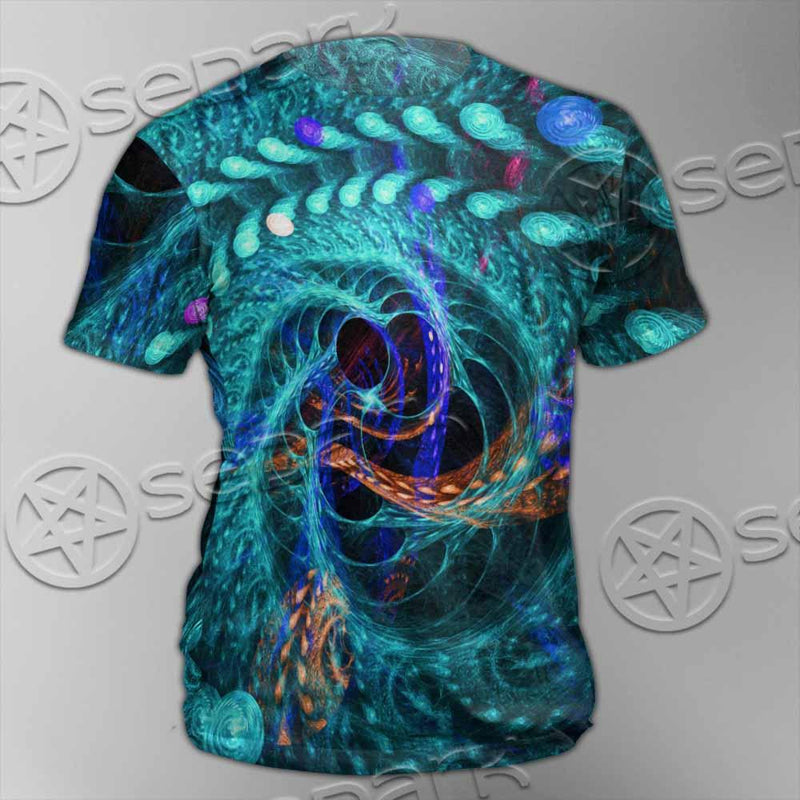 Fractal Colored Abstract Round Curves And Lines SED-1000 Unisex T-shirt