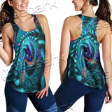 Fractal Colored Abstract Round Curves And Lines SED-1000 Women Tank Top