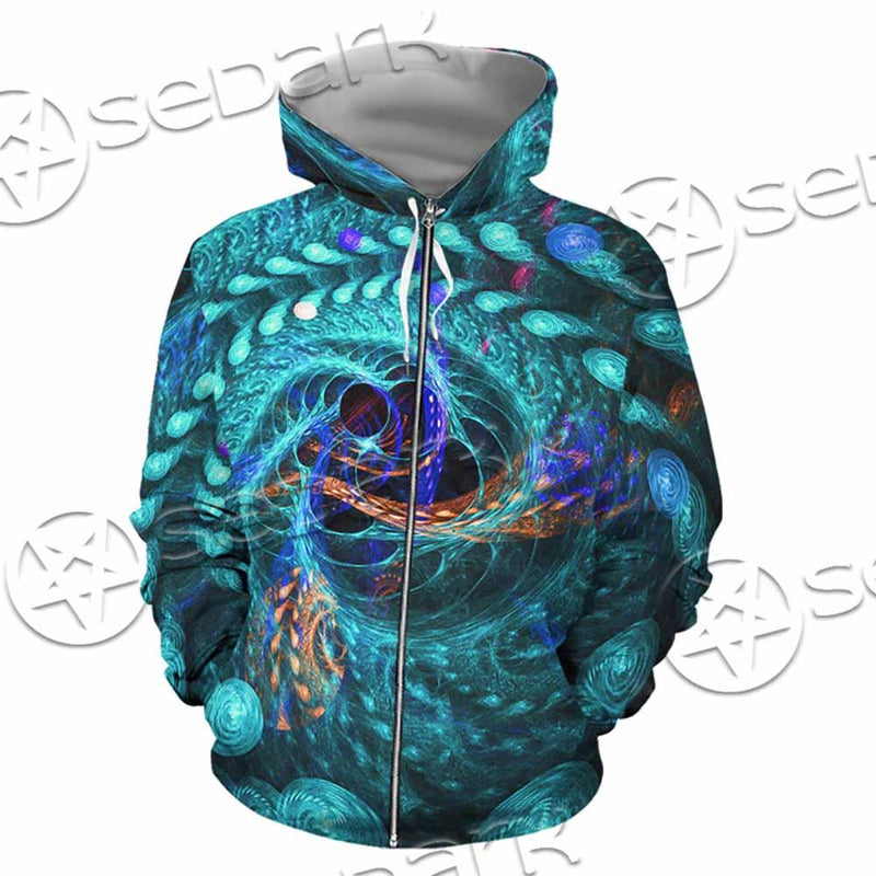 Fractal Colored Abstract Round Curves And Lines SED-1000 Hoodie & Zip Hoodie