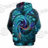 Fractal Colored Abstract Round Curves And Lines SED-1000 Hoodie & Zip Hoodie Raglan