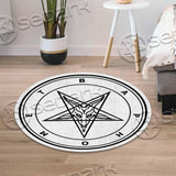 The Satanic Rituals Witch Pentagram Satanism SED-1004 Round Carpet