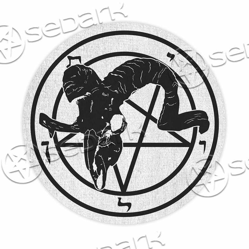 Baphomet Pentagram Goat Skull SED-1005 Round Carpet