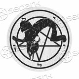 Baphomet Pentagram Goat Skull SED-1005 Round Carpet