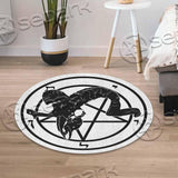 Baphomet Pentagram Goat Skull SED-1005 Round Carpet