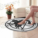 Baphomet Pentagram Goat Skull SED-1005 Round Carpet