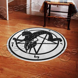 Baphomet Pentagram Goat Skull SED-1005 Round Carpet