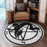 Baphomet Pentagram Goat Skull SED-1005 Round Carpet