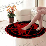 Bloody Baphomet Pentagram Goat Skull SED-1007 Round Carpet
