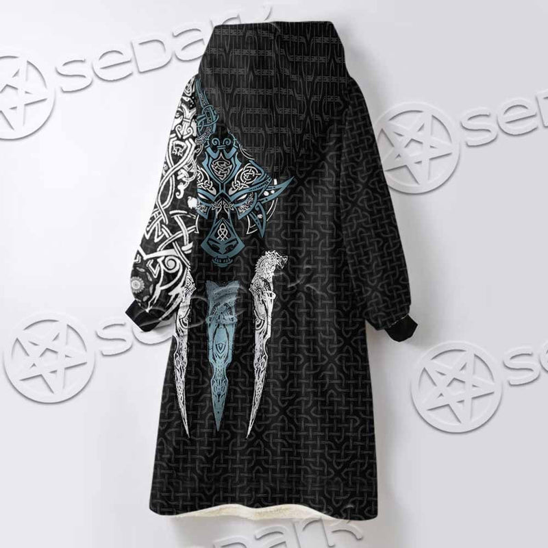 Viking Fenrir Wolf SED-1009 Oversized Sherpa Blanket Hoodie