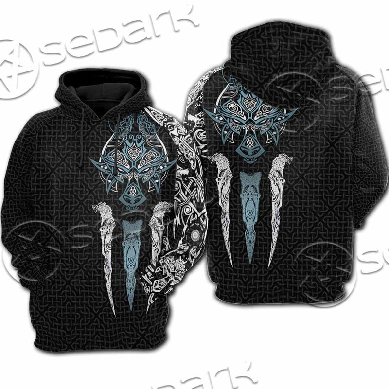 Viking Fenrir Wolf SED-1009 Hoodie & Zip Hoodie Raglan