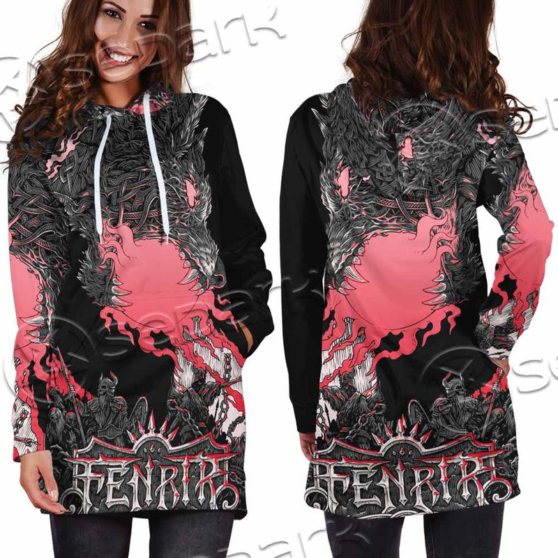 Fenrir Norse Wolf In Nordic Mythology SED-1010 Hoodie Dress