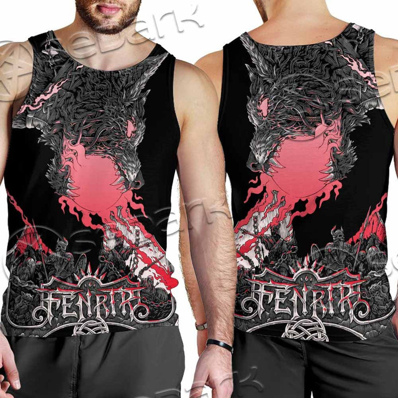 Fenrir Norse Wolf In Nordic Mythology SED-1010 Men Tank-tops