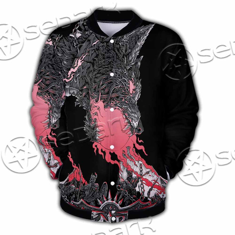 Fenrir Norse Wolf In Nordic Mythology SED-1010 Button Jacket