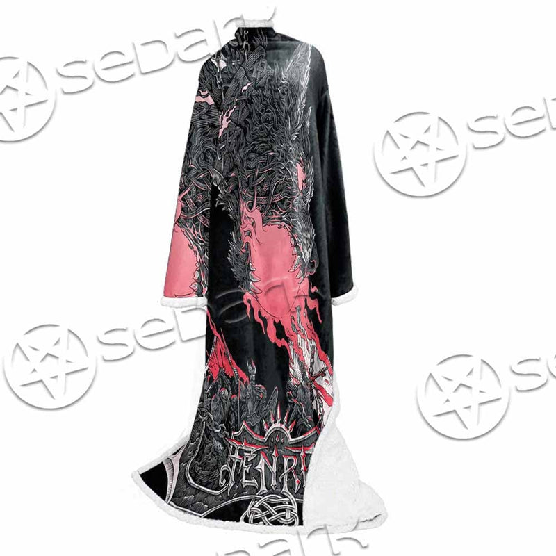Fenrir Norse Wolf In Nordic Mythology SED-1010 Sleeved Blanket