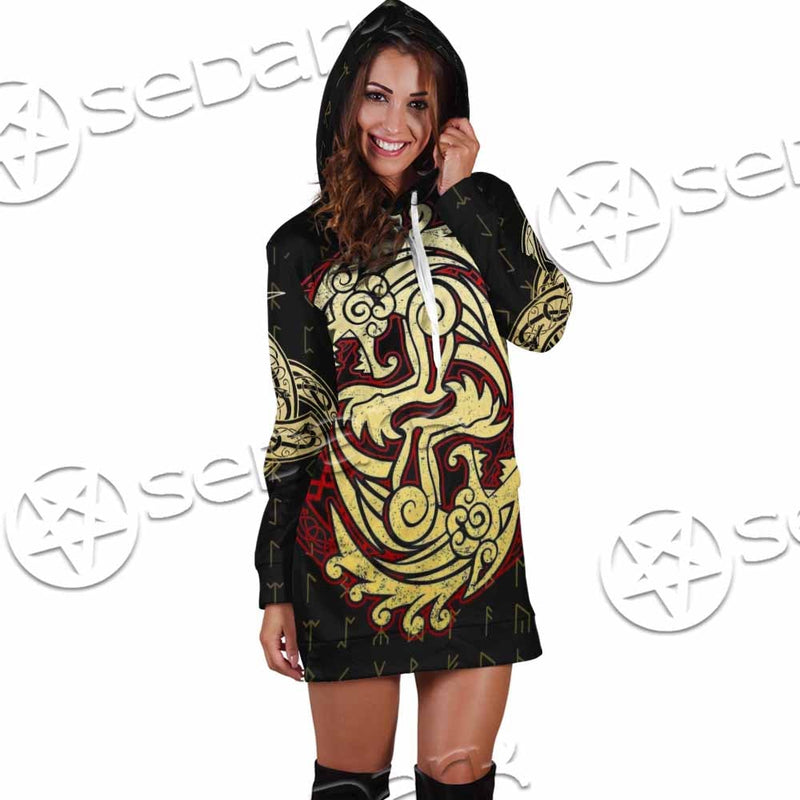 Viking Dragon Norse Mythology Valknut Nordic SED-1011 Hoodie Dress