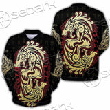 Viking Dragon Norse Mythology Valknut Nordic SED-1011 Button Jacket