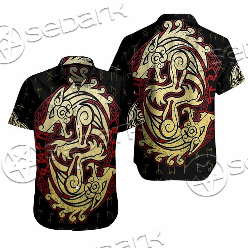 Viking Dragon Norse Mythology Valknut Nordic SED-1011 Shirt Allover