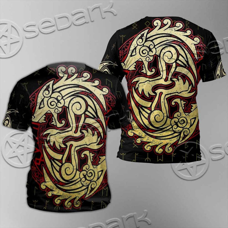 Viking Dragon Norse Mythology Valknut Nordic SED-1011 Unisex T-shirt