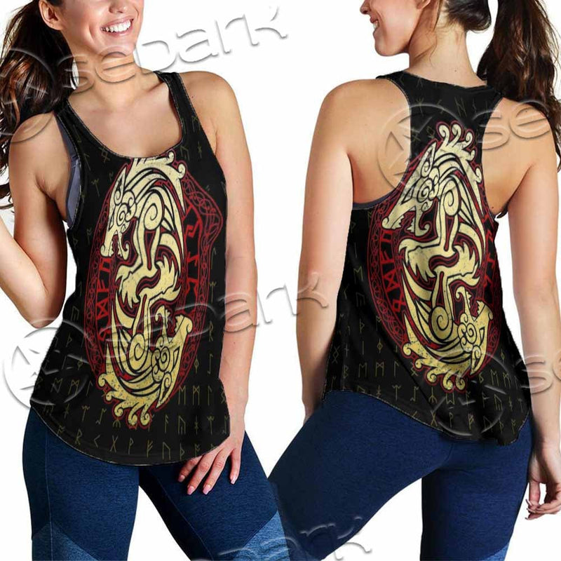 Viking Dragon Norse Mythology Valknut Nordic SED-1011 Women Tank Top
