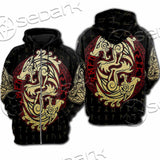 Viking Dragon Norse Mythology Valknut Nordic SED-1011 Hoodie & Zip Hoodie Raglan