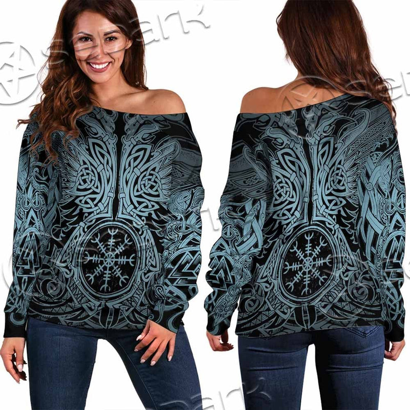 Huginn & Muninn Odin'S Ravens SED-1012 Off Shoulder Sweaters