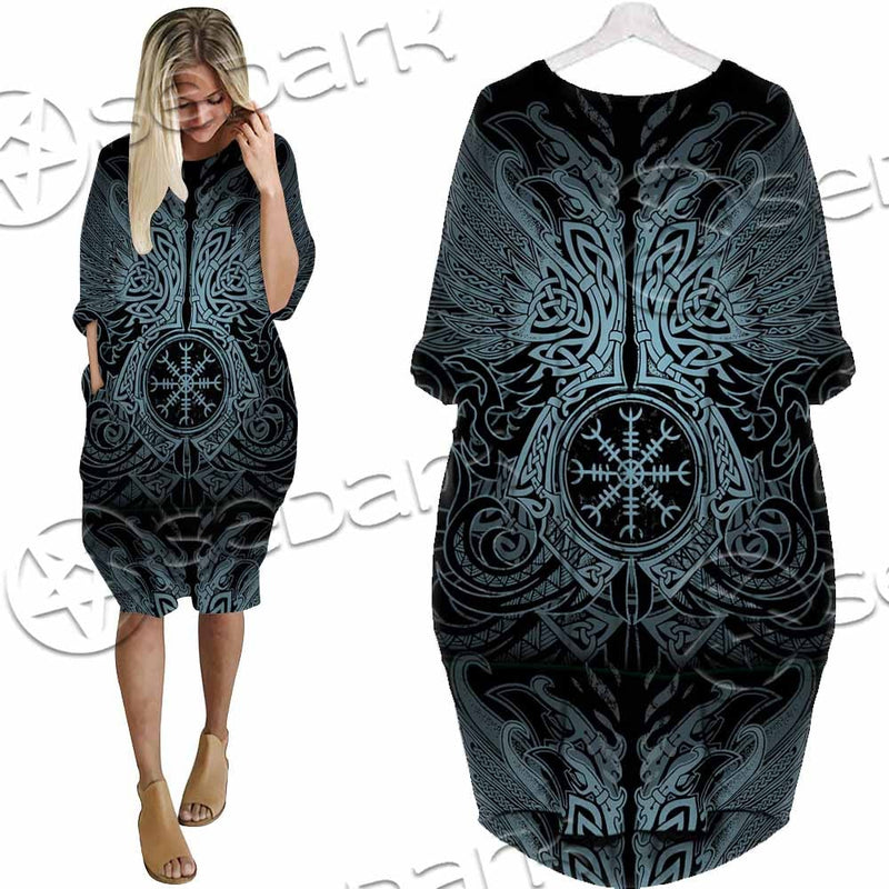 Huginn & Muninn Odin'S Ravens SED-1012 Batwing Pocket Dress
