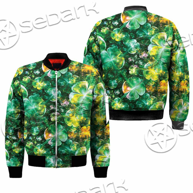 Psychedelic St.Patrick'S Day Clover Green SED-1013 Jacket