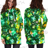 Psychedelic St.Patrick'S Day Clover Green SED-1013 Hoodie Dress