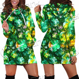 Psychedelic St.Patrick'S Day Clover Green SED-1013 Hoodie Dress