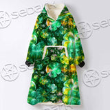 Psychedelic St.Patrick'S Day Clover Green SED-1013 Oversized Sherpa Blanket Hoodie