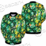 Psychedelic St.Patrick'S Day Clover Green SED-1013 Button Jacket