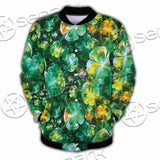 Psychedelic St.Patrick'S Day Clover Green SED-1013 Button Jacket