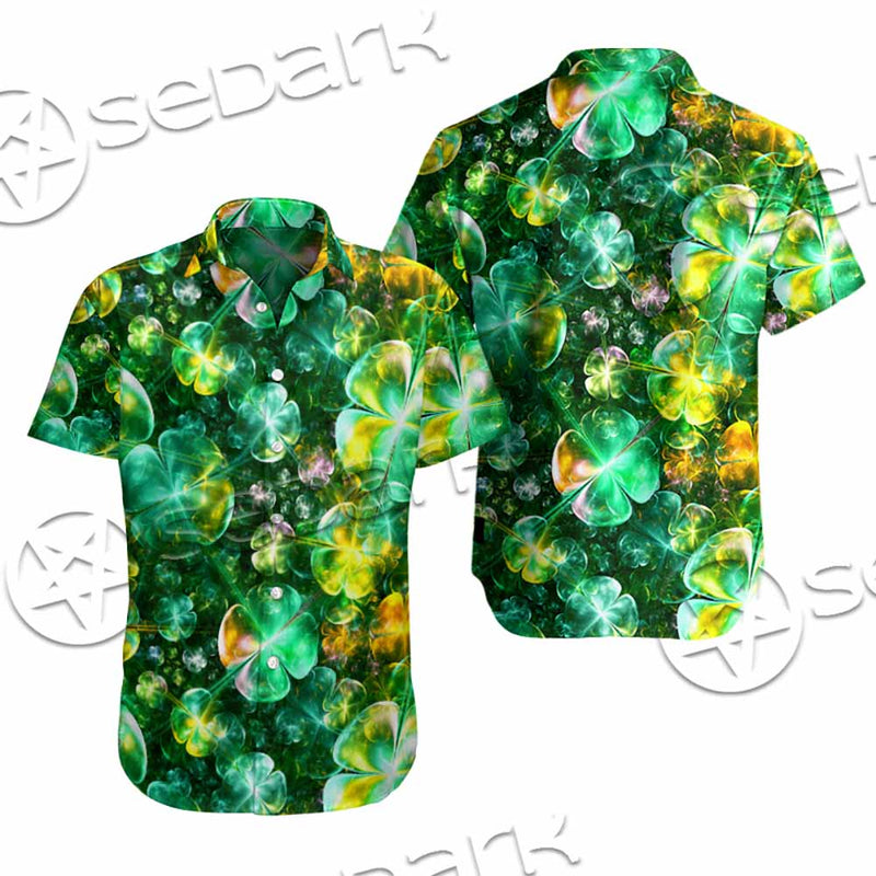 Psychedelic St.Patrick'S Day Clover Green SED-1013 Shirt Allover