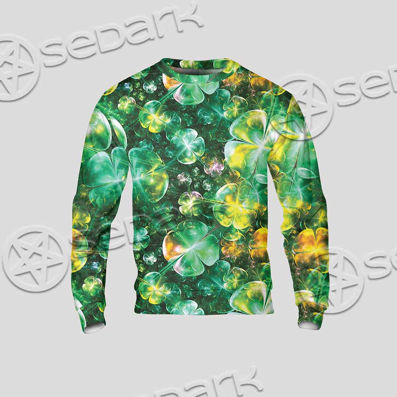 Psychedelic St.Patrick'S Day Clover Green SED-1013 Unisex Sweatshirt