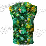 Psychedelic St.Patrick'S Day Clover Green SED-1013 Zip Sleeveless Hoodie