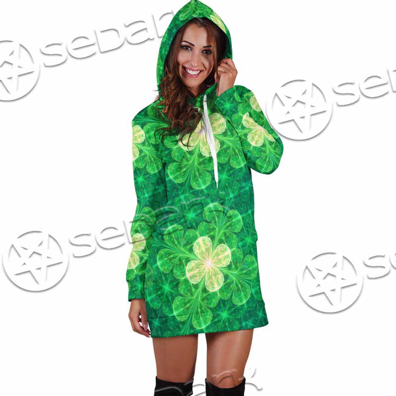 Psychedelic St.Patrick'S Day Clover Seamless SED-1014 Hoodie Dress